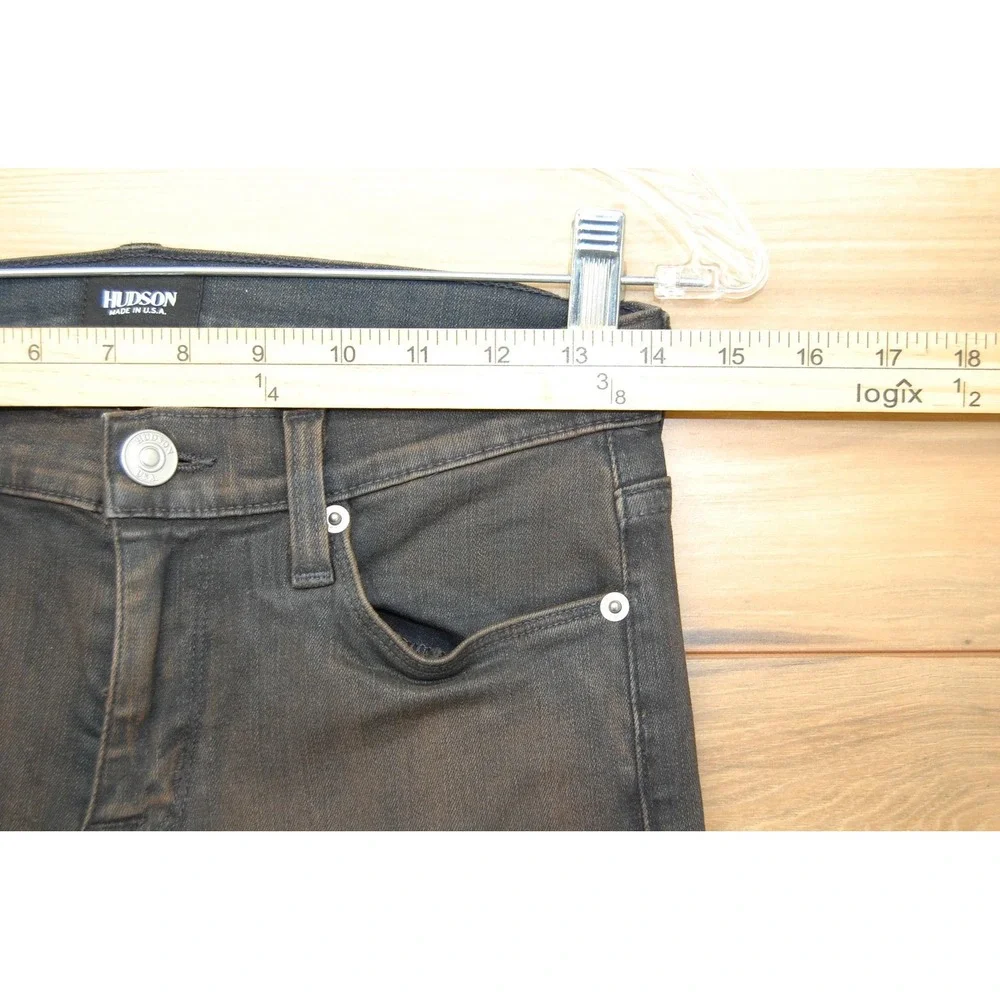 Hudson Jeans Womens 25 Black Nico Super Skinny‎ Midrise Stretch Denim Made USA